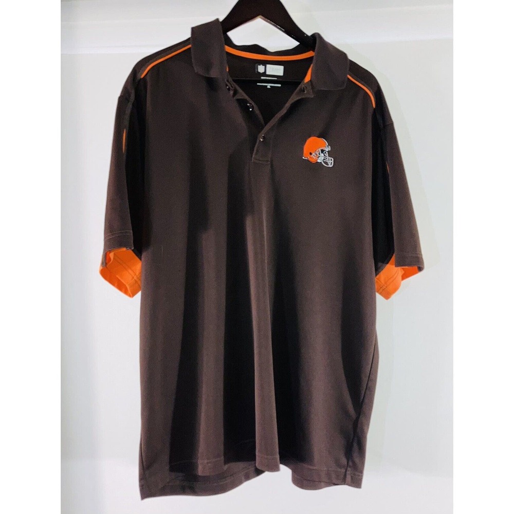 Cleveland Browns Mens Polo Shirt XL NFL Team Apparel Football Brown Dawg Pound